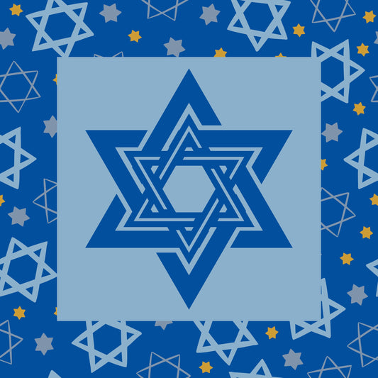 Jewish Star Mahjong Mat: Mahj Game Tabletop (31.5-inch)