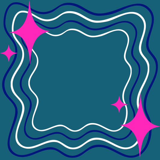 Teal and Navy Pop Mahjong Mat: Mahj Game Tabletop (31.5-inch)