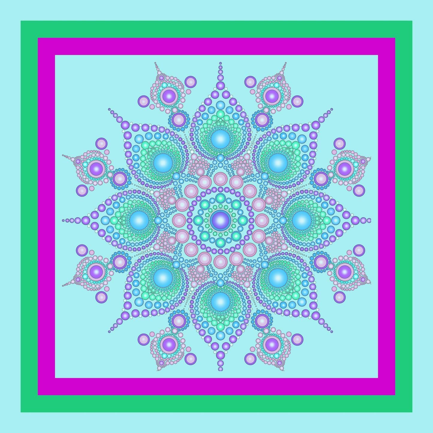 Purple Mandala Beads Mahjong Mat