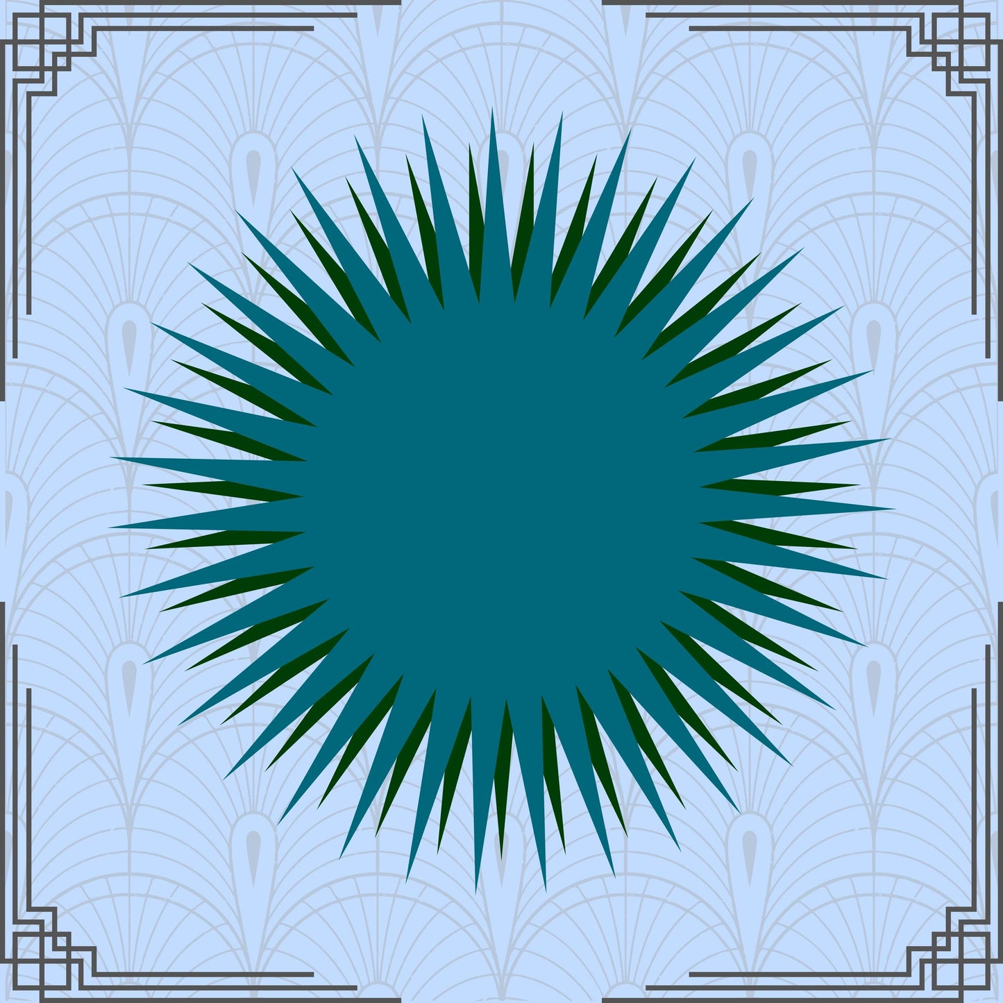 Teal Burst Mahjong Mat