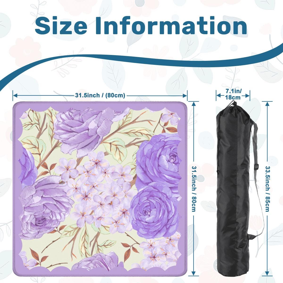 Lavender Flowers Mahjong Mat: Mahj Game Tabletop (31.5-inch)