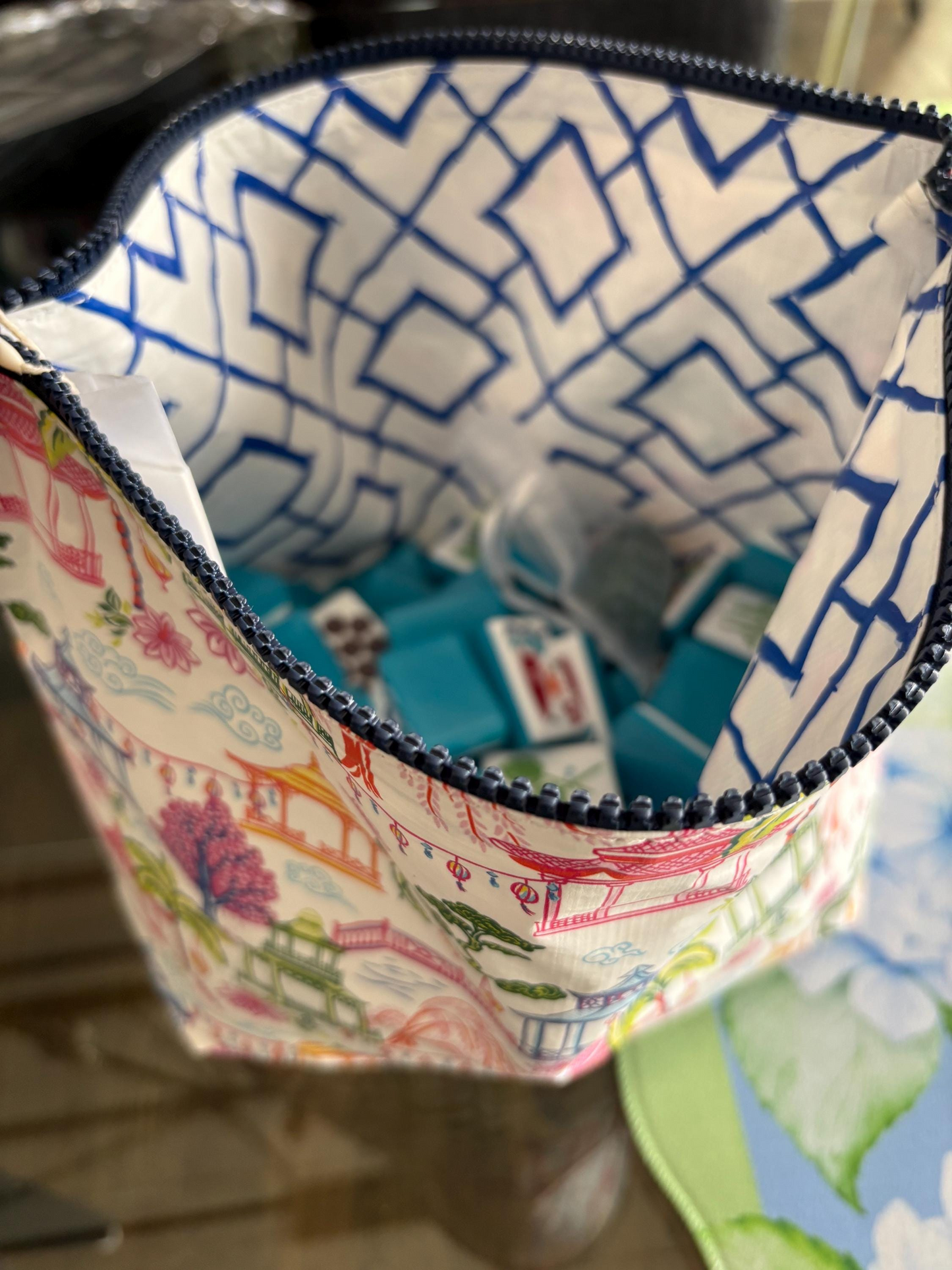 Tile Bag- Pagoda print