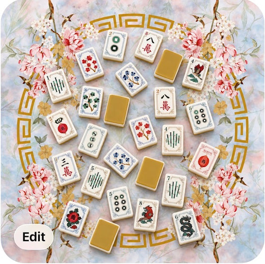 Butterscotch Birdie Mahjong Mat: Mahj Game Tabletop